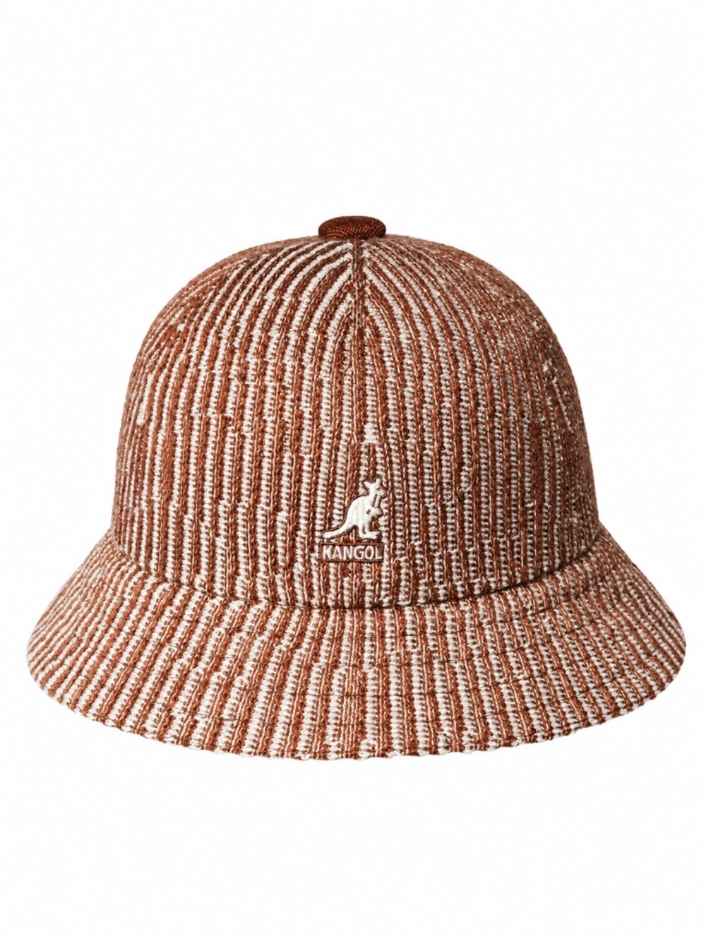 Kangol Contour Wave Casual Bucket Hat Mahogany Cream Size S K3583 NWT Brown